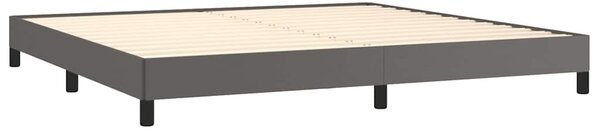 Box spring postel s matrací šedá 200x200 cm umělá kůže 3127335