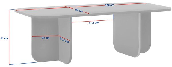 KONFERENČNÍ STOLEK, barvy vlašských ořechů, kompozitní dřevo, 120/60/41 cm MID.YOU - Online Only konferenční stolky, Online Only