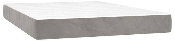 Box spring postel s matrací světle šedá 140x190 cm samet 3129267