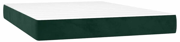 Box spring postel s matrací tmavě zelená 140x190 cm samet 3131018