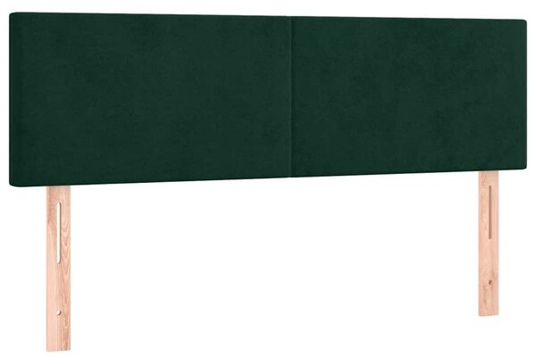 Box spring postel s matrací a LED tmavě zelená 140x190 cm samet 3134282