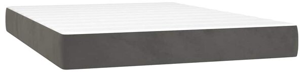 Box spring postel s matrací tmavě šedá 140x200 cm samet 3131082