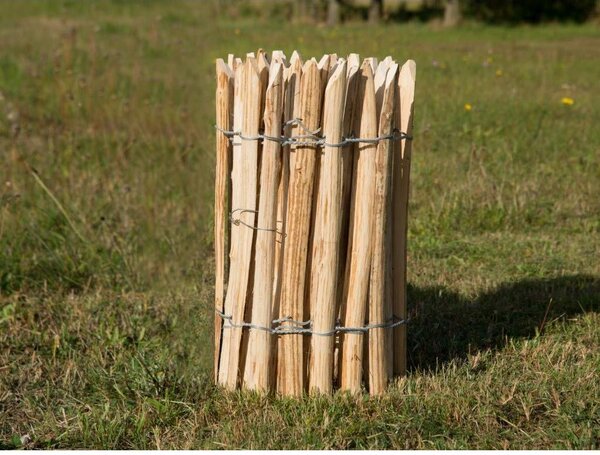 Ohrazení z lísky - Rolka 60 cm x 5 m - Přírodní zahradní plot - Rustikální okraj - Pozinkovaný drát