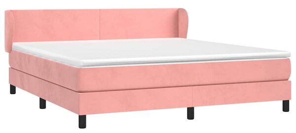 Box spring postel s matrací růžová 160x200 cm samet 3127384