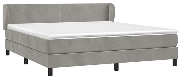 Box spring postel s matrací světle šedá 160x200 cm samet 3127379