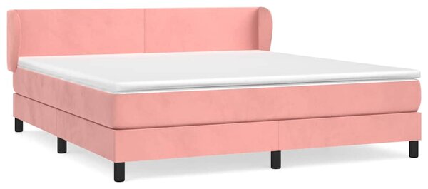 Box spring postel s matrací růžová 160x200 cm samet 3127384
