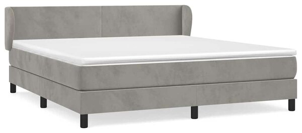 Box spring postel s matrací světle šedá 160x200 cm samet 3127379