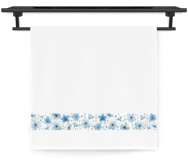 Ručník Veba NORA tisk Rozkvetlý len bílá Velikost: 50x100 cm