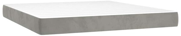 Box spring postel s matrací světle šedá 160x200 cm samet 3127379