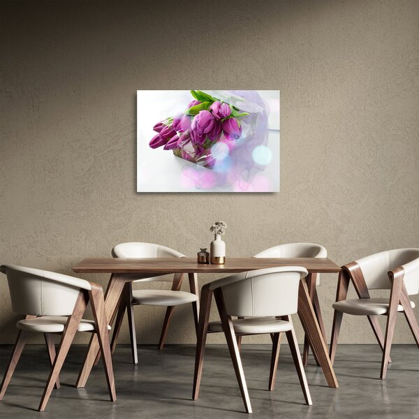 Skleněný obraz - kytice tulipánů (70x50 cm)