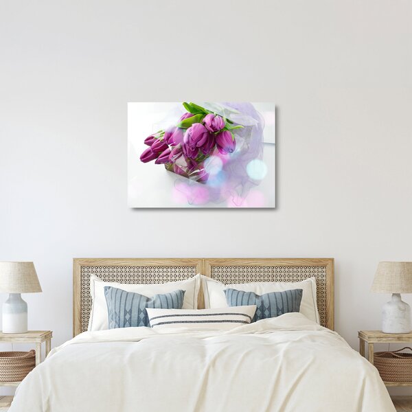 Skleněný obraz - kytice tulipánů (70x50 cm)