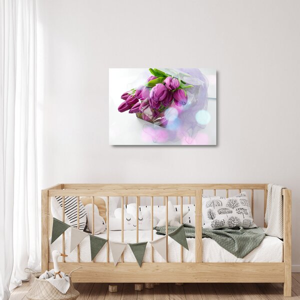 Skleněný obraz - kytice tulipánů (70x50 cm)