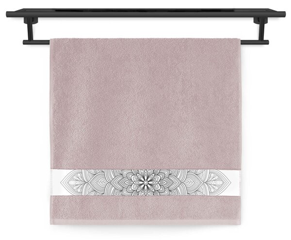 Ručník Veba NORA tisk Mandaly vnitřního klidu - elegantní klasika starorůžová Velikost: 50x100 cm