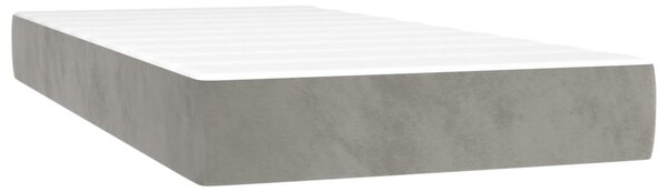 Box spring postel s matrací a LED světle šedá 200x200 cm samet 3136203