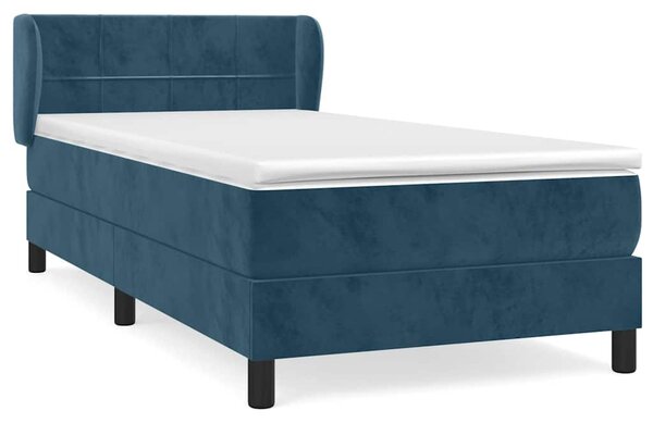 Box spring postel s matrací tmavě modrá 80 x 200 cm samet 3127461
