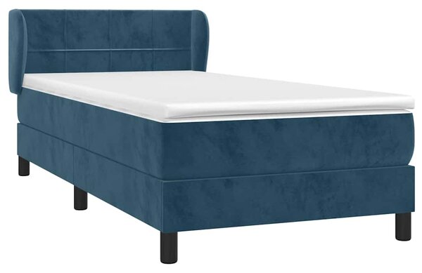 Box spring postel s matrací tmavě modrá 80 x 200 cm samet 3127461