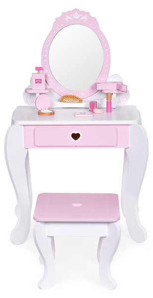 ECOTOYS 2950 Dětský toaletní stolek se zrcadlem, stoličkou a 7 doplňky