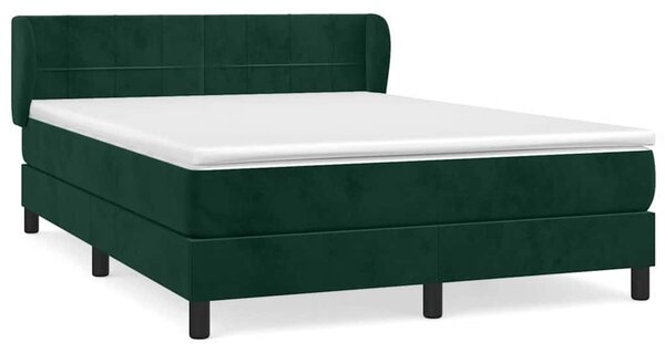 Box spring postel s matrací tmavě zelená 140x190 cm samet 3127490