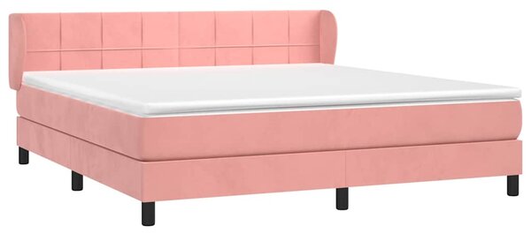 Box spring postel s matrací růžová 160x200 cm samet 3127504
