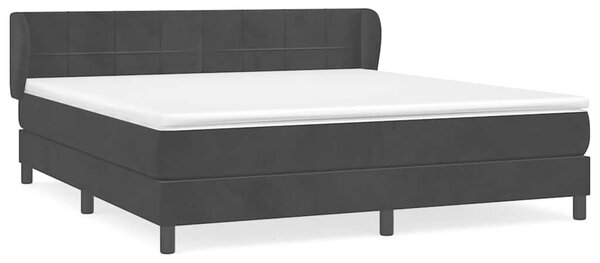 Box spring postel s matrací černá 160x200 cm samet 3127501