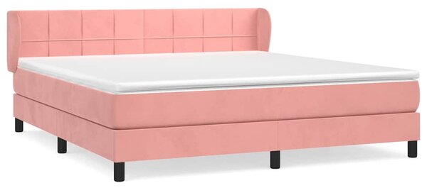 Box spring postel s matrací růžová 160x200 cm samet 3127504
