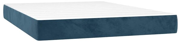 Box spring postel s matrací tmavě modrá 140x190 cm samet 3129091