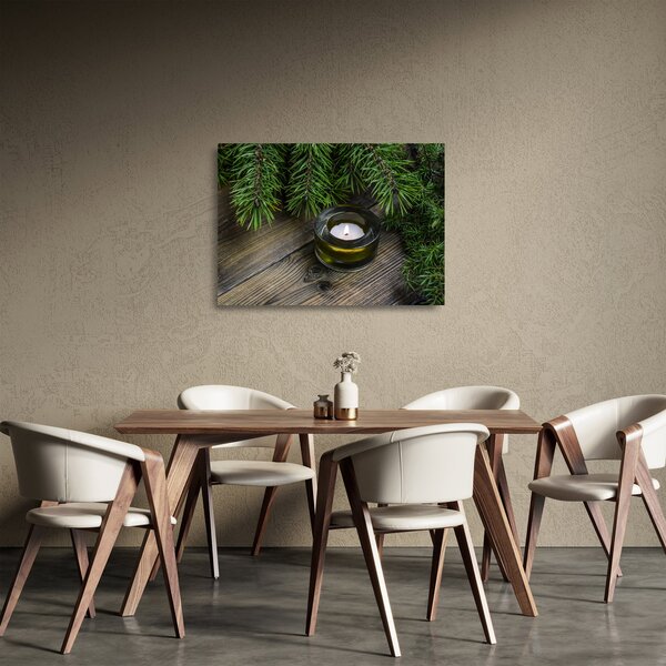 Skleněný obraz - vánoční svíčka (70x50 cm)