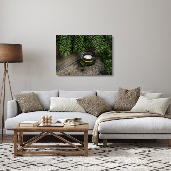 Skleněný obraz - vánoční svíčka (70x50 cm)
