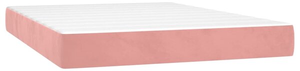 Box spring postel s matrací růžová 140x190 cm samet 3127552