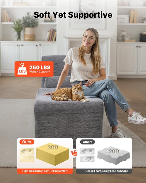 VEVOR chaise longue recliner pro jógu a masáže, moderní zakřivené pěnové křeslo, ergonomické lehátko pro protahovací relaxační pohyb, v obývacím pokoji, ložnici, balkonu