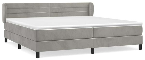 Box spring postel s matrací světle šedá 200x200 cm samet 3127571