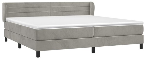 Box spring postel s matrací světle šedá 200x200 cm samet 3127571