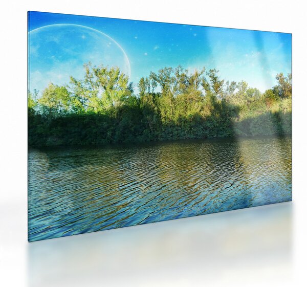 Skleněný obraz - jezero (70x50 cm)