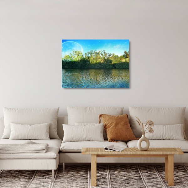Skleněný obraz - jezero (70x50 cm)