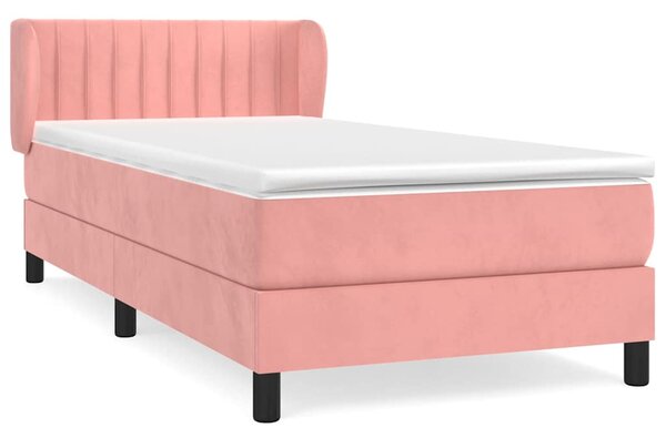 Box spring postel s matrací růžová 80 x 200 cm samet 3127582