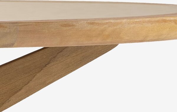 Kave Home Kulatý dřevěný jídelní stůl Julieta 120 cm s deskou z polycementu