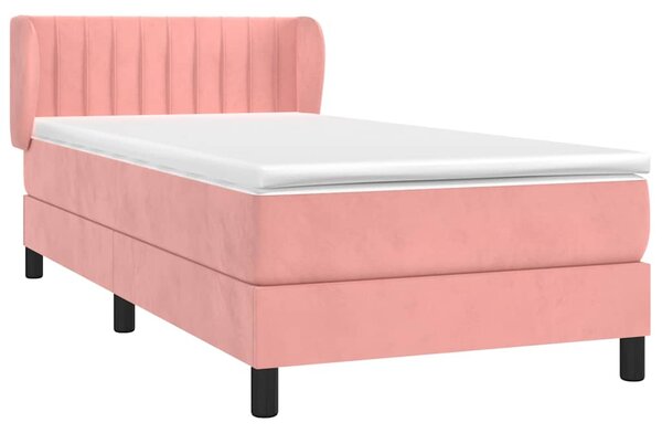 Box spring postel s matrací růžová 80 x 200 cm samet 3127582