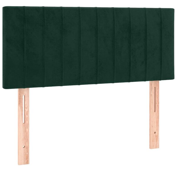 Box spring postel s matrací a LED tmavě zelená 80x200 cm samet 3134492