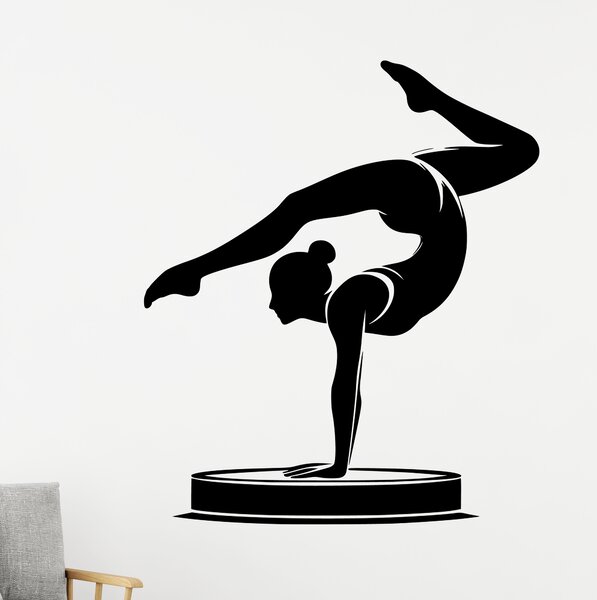 Živá Zeď Samolepka Moderní gymnastika Barva: černá