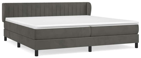Box spring postel s matrací tmavě šedá 200x200 cm samet 3131100