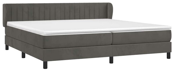 Box spring postel s matrací tmavě šedá 200x200 cm samet 3131100