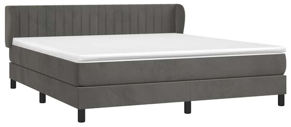 Box spring postel s matrací tmavě šedá 160x200 cm samet 3127620