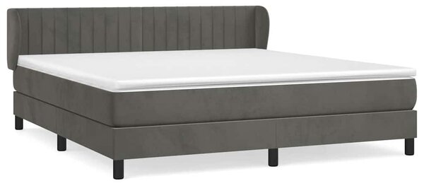 Box spring postel s matrací tmavě šedá 160x200 cm samet 3127620