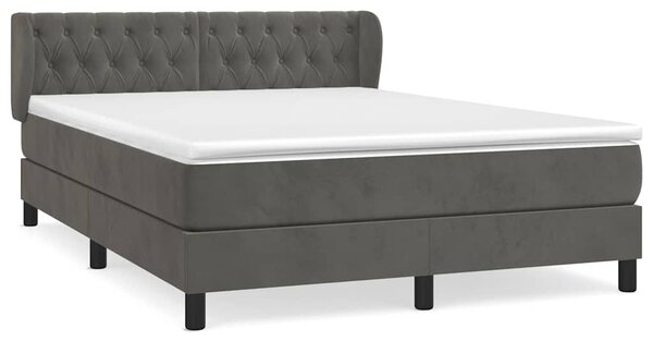 Box spring postel s matrací tmavě šedá 140x200 cm samet 3127674