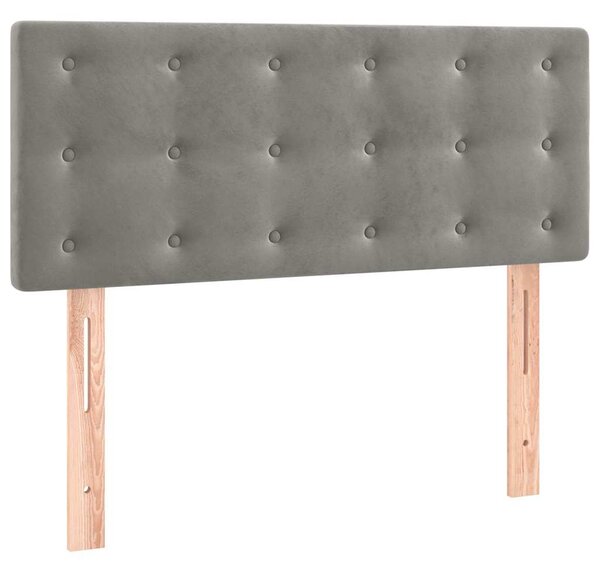 Box spring postel s matrací a LED světle šedá 80 x 200 cm samet 3134609