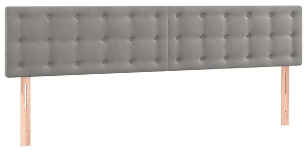 Box spring postel s matrací a LED světle šedá 200x200 cm samet 3134663