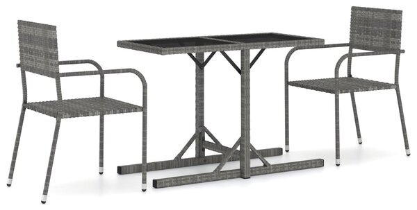 VidaXL 3dílný zahradní jídelní set Grey