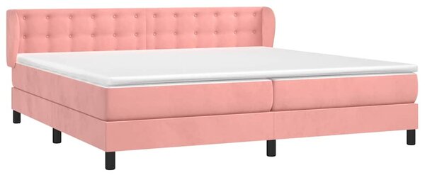 Box spring postel s matrací růžová 200x200 cm samet 3127756