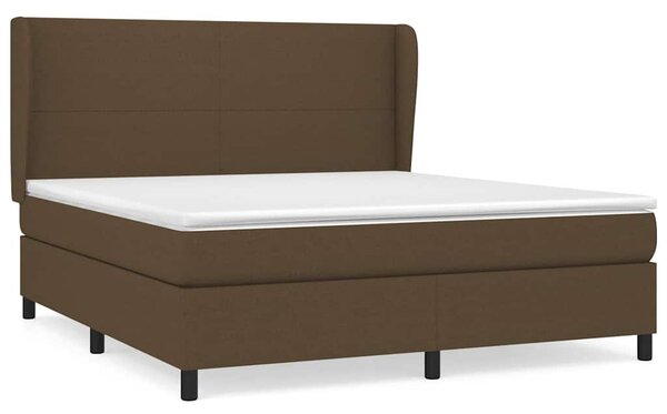 Box spring postel s matrací tmavě hnědá 180x200 cm textil 3127824