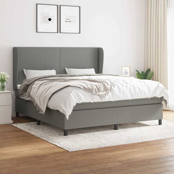 Box spring postel s matrací tmavě šedá 160x200 cm textil 3127814